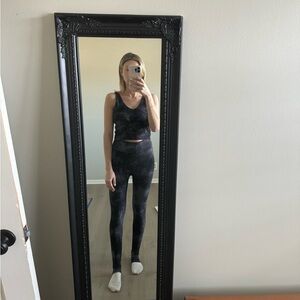 Stylish Black Tie-Dye Activewear Set